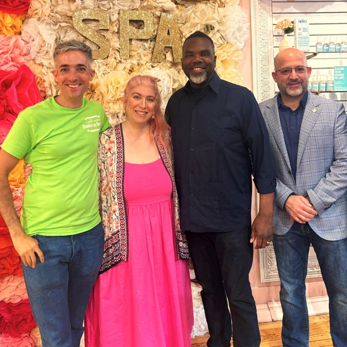 Amanda with local officials at Mojo Spa