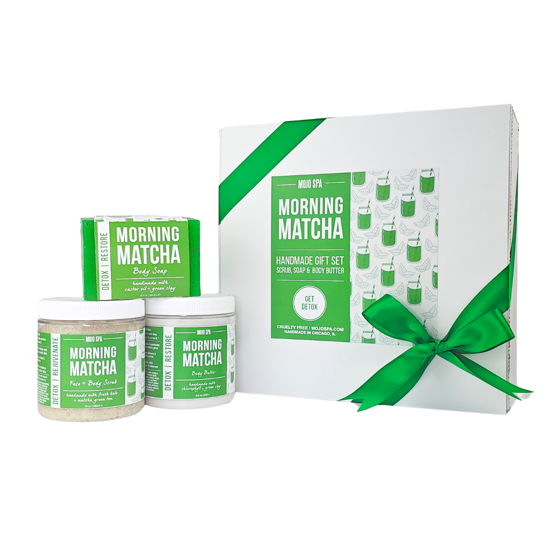 Morning Matcha Scrub, Body Butter & Soap Gift Set