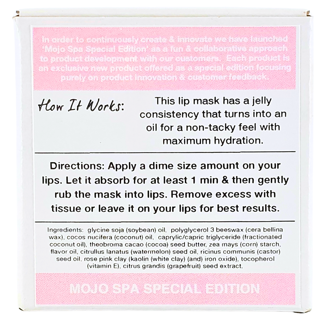 The back of the box, with how the mask works, the directions and the ingredients list