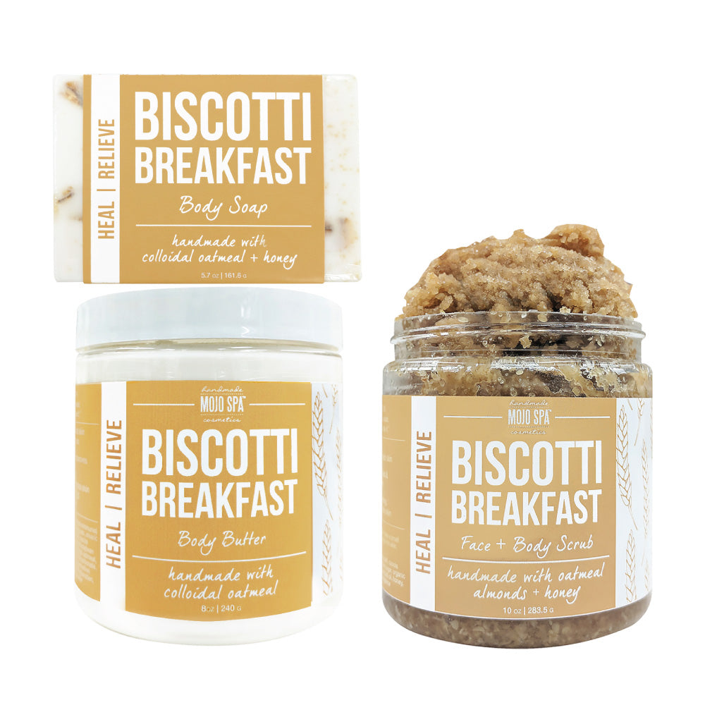 Biscotti Breakfast Scrub, Body Butter &amp; Soap Gift Set