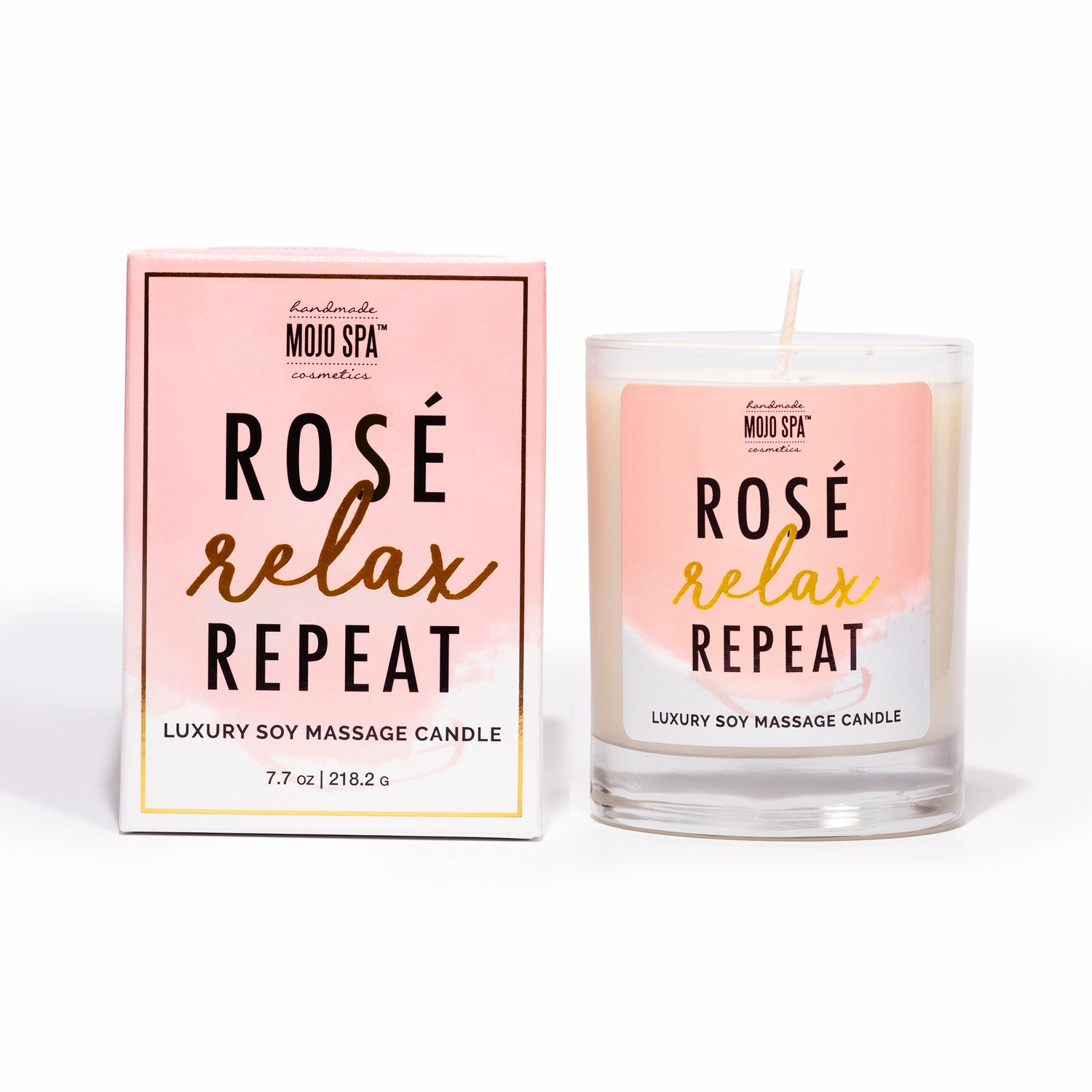 Rosé. Relax. Repeat. Luxury Soy Massage Candle