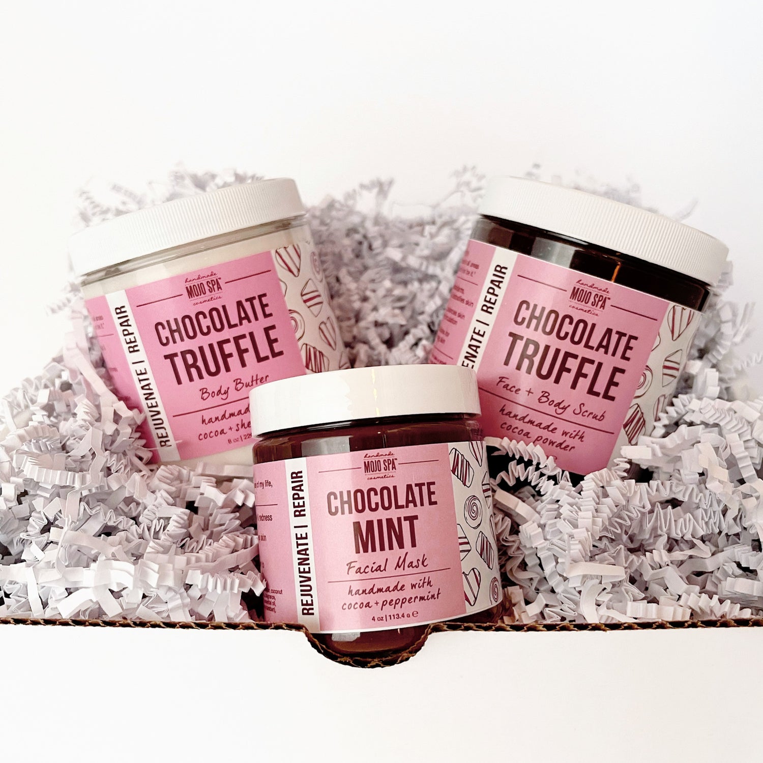 Chocolate Truffle Scrub, Body Butter &amp; Facial Mask Gift Set