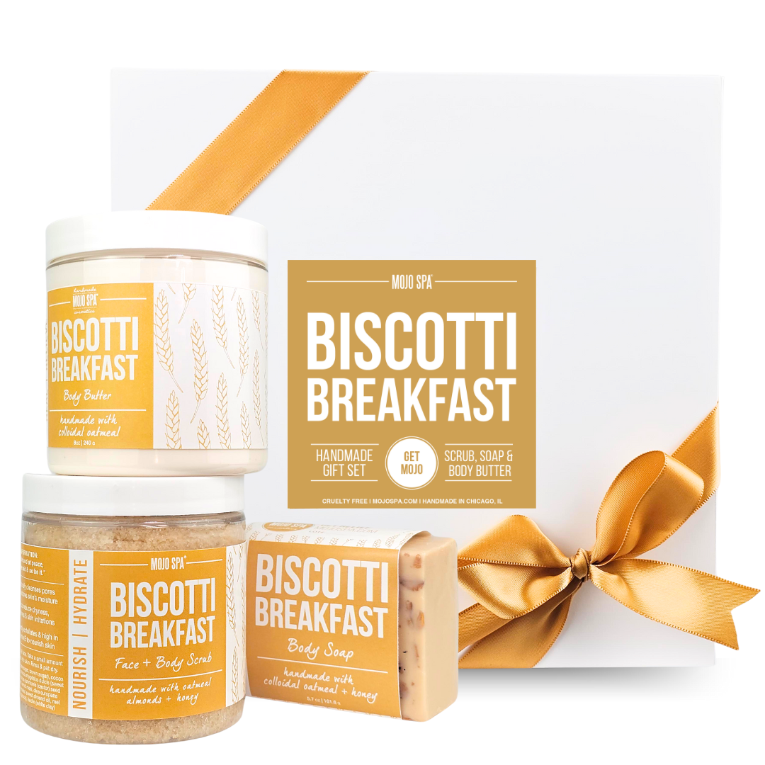 Biscotti Breakfast Scrub, Body Butter &amp; Soap Gift Set