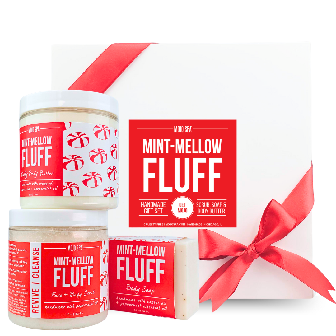 Mint Mellow Fluff Scrub, Body Butter &amp; Soap Gift Set