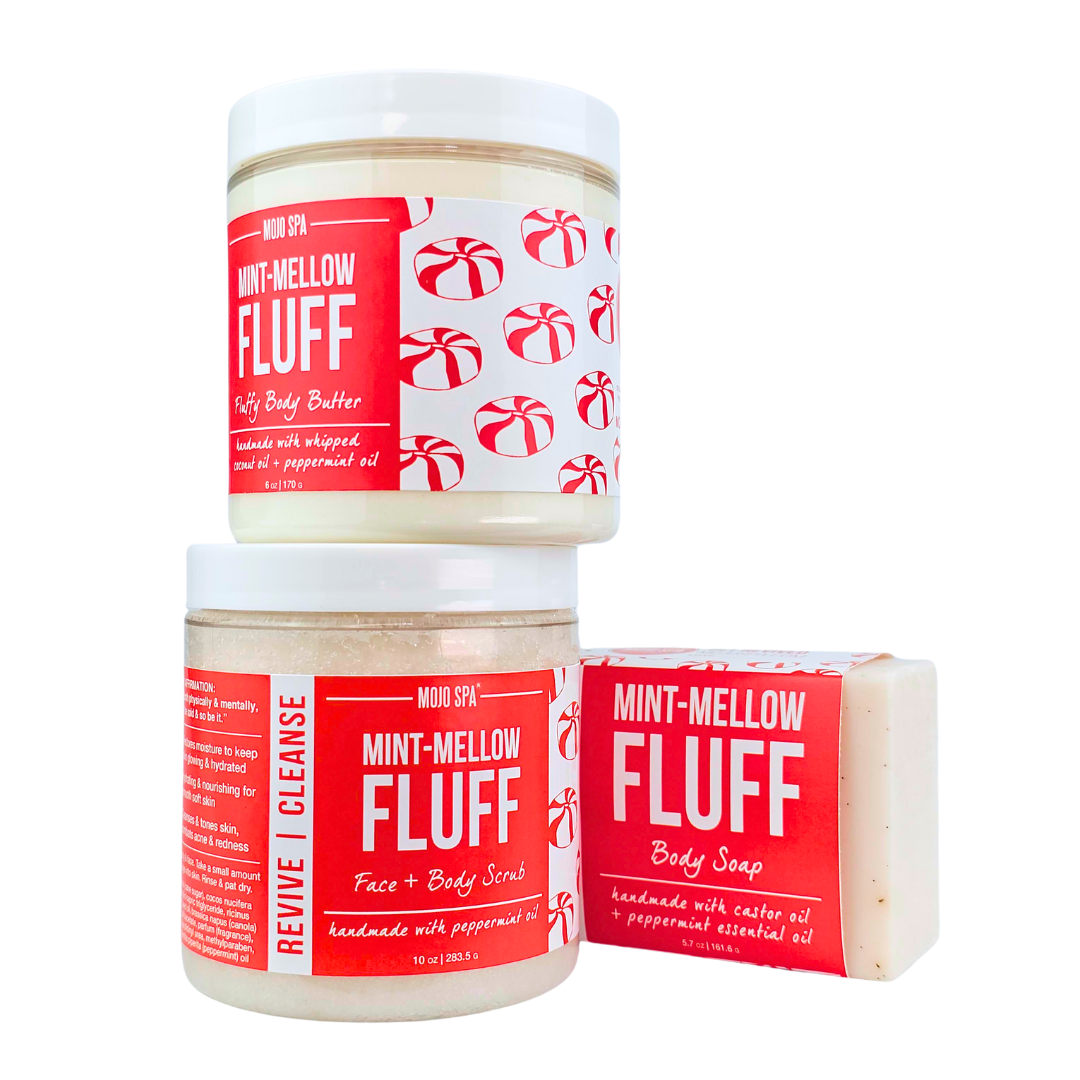 Mint Mellow Fluff Scrub, Body Butter & Soap Gift Set
