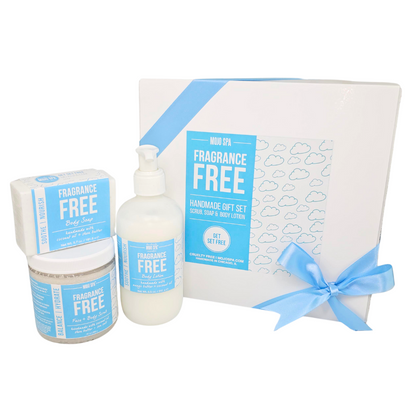 Fragrance Free Scrub, Lotion &amp; Soap Gift Set