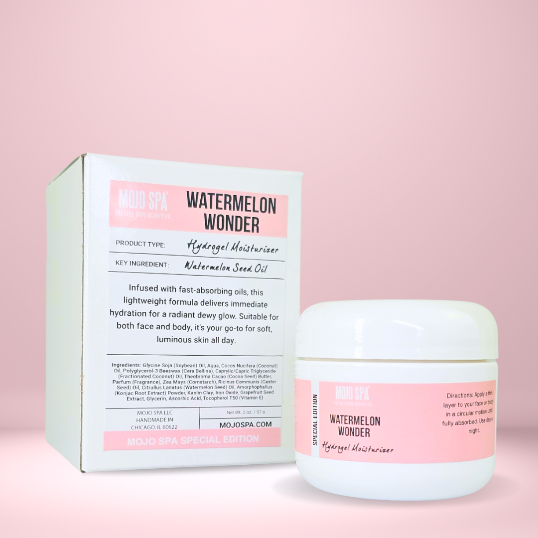 The jar and box on a soft pink background