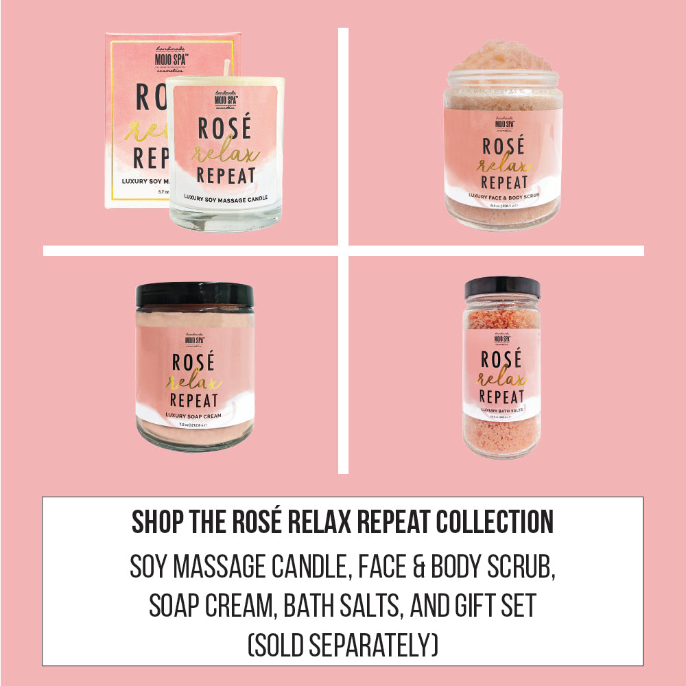 Rosé. Relax. Repeat. Luxury Soy Massage Candle