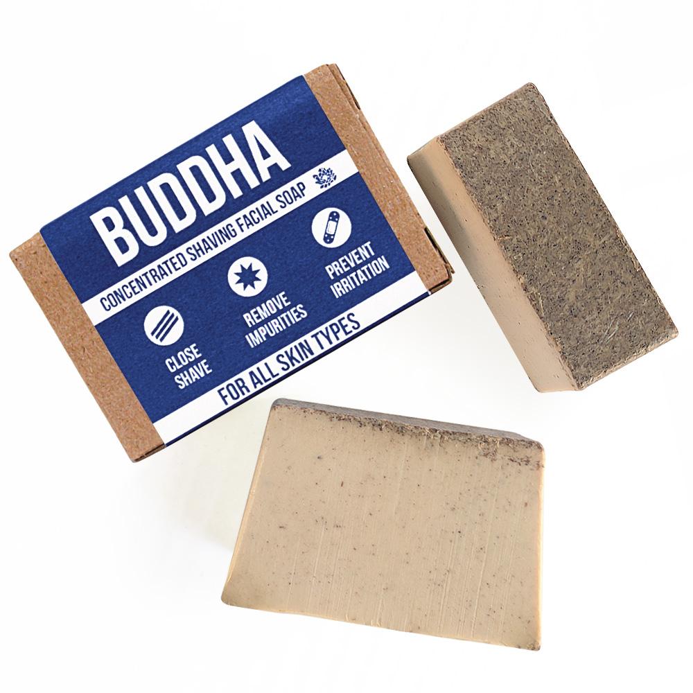 The wrapped bar beside two unwrapped tan bars, one with a speckled top