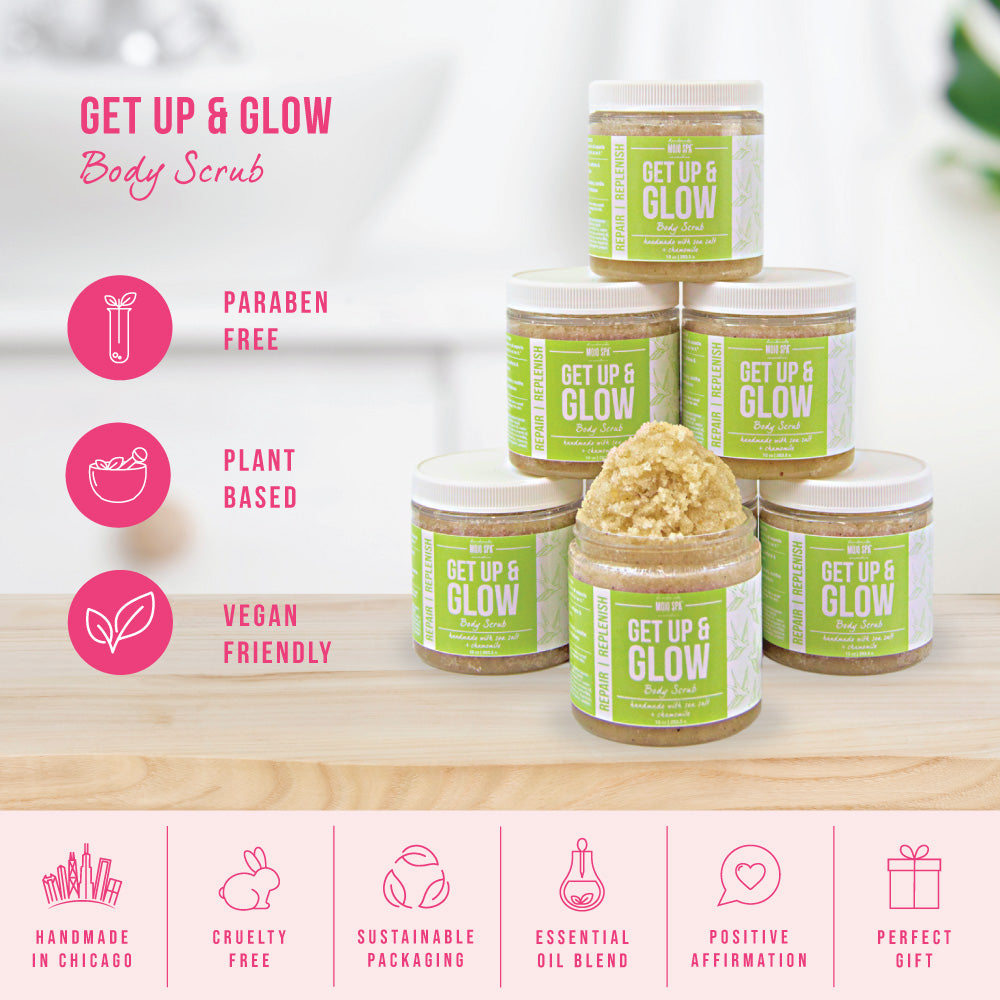 Graphic of stacked jars, with icons for paraben free, plant based and vegan friendly