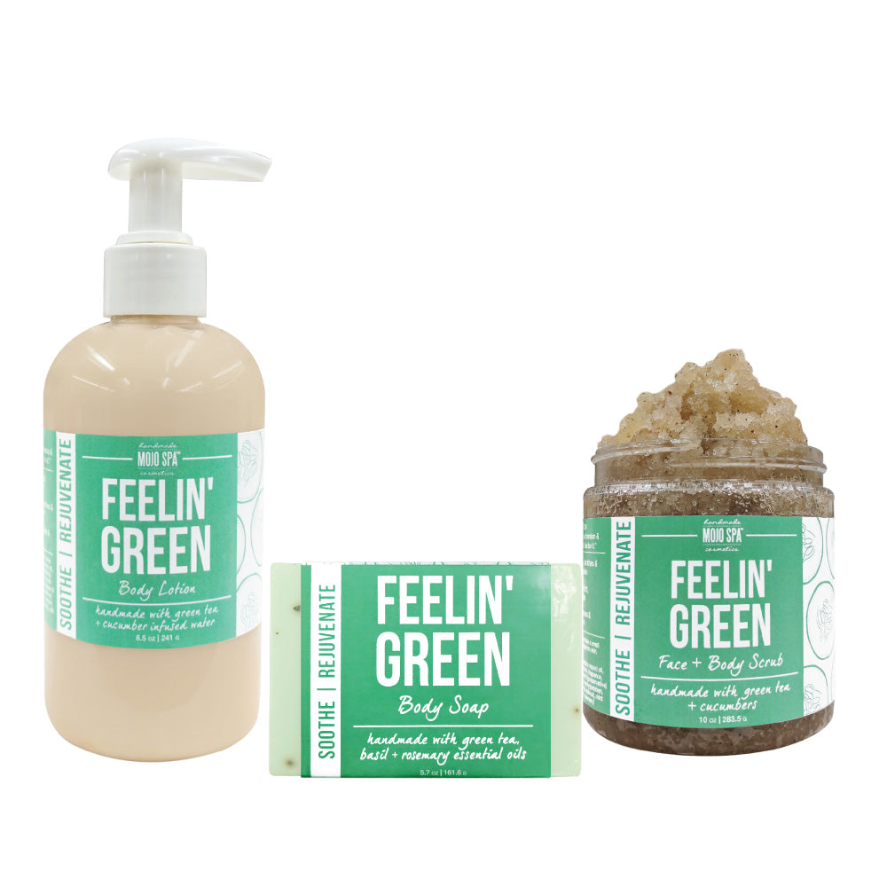 Feelin Green Scrub, Lotion &amp; Soap Gift Set