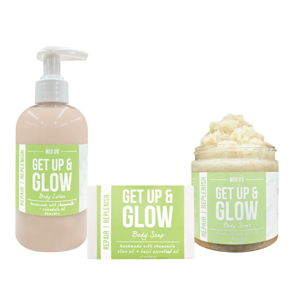 Get Up &amp; Glow Scrub, Lotion &amp; Soap Gift Set