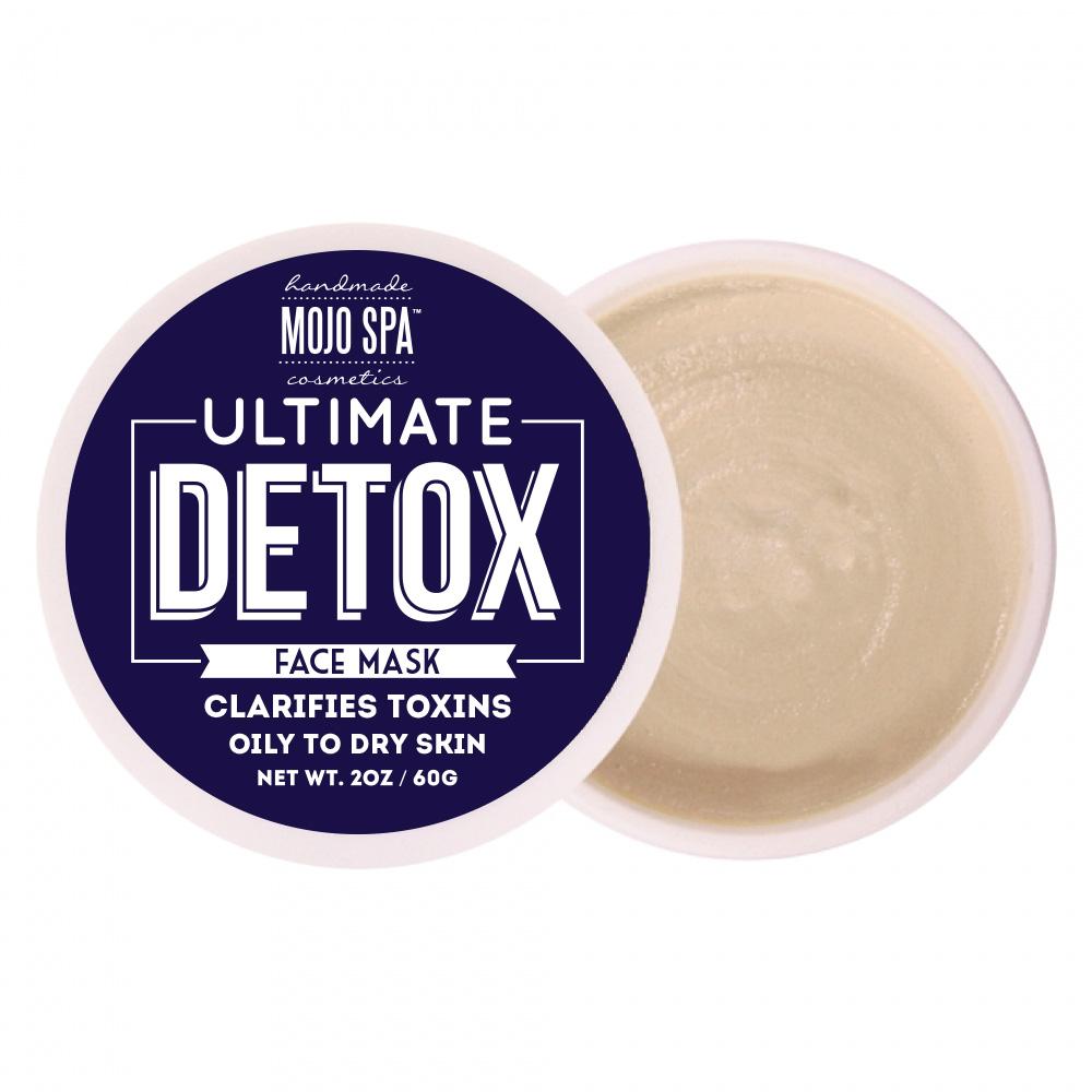 The open container beside its lid, showing the smooth, creamy beige mask