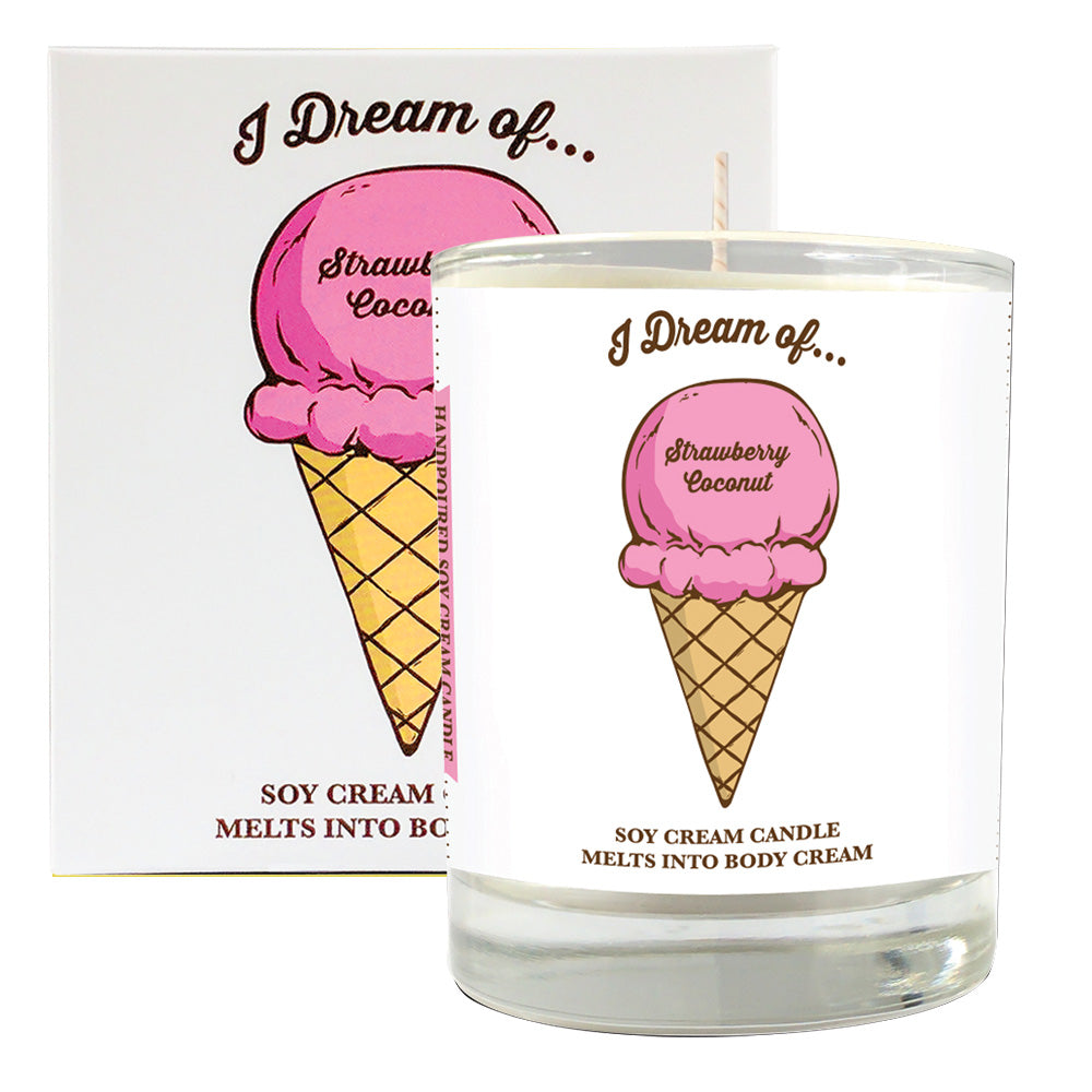 Strawberry Coconut Ice Cream Soy Massage Candle